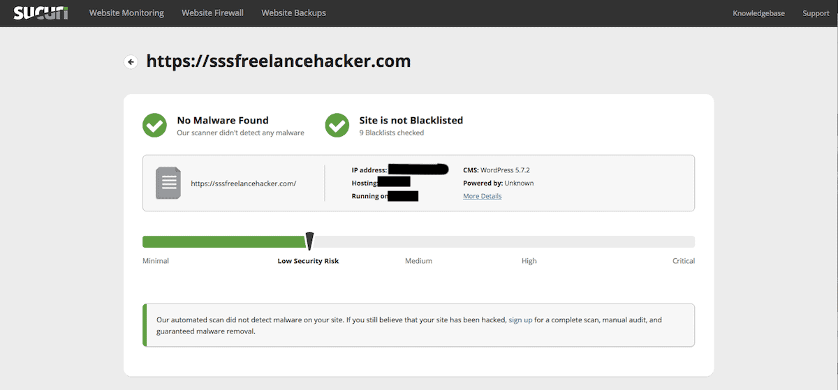 Sucuri 網站安全檢測結果 Sucuri 網站安全檢測結果